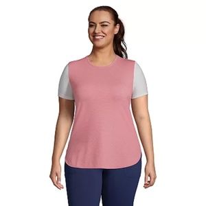 Women's Plus Size Moisture Wicking UPF Sun SS Curved Hem Tunic Top